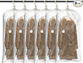 TAILI Hanging Vacuum Storage Bags, Space Saver Bags for Clothes, Coats, Suits and Jackets, Clear, 6 Pack Short, 31 x 15 x 40 inches