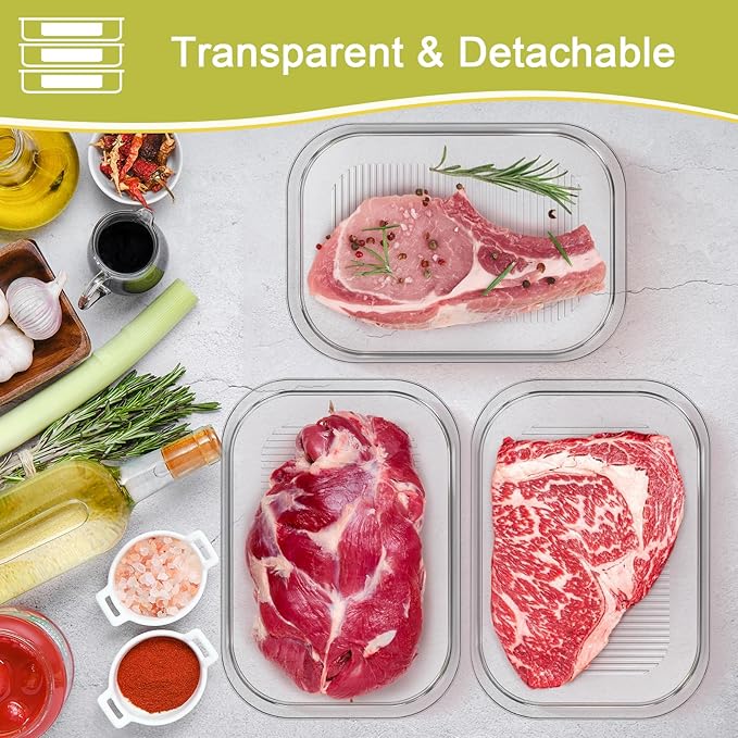 4 Pcs Deli Meat Container for Fridge, Stackable Bacon Lunch Meat Container for Refrigerator, Food Storage Boxes with 4 Lids for Cold Cuts, Cheese, LunchMeat, Salami, Meal Prep Containers, BPA Free