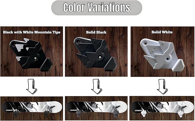 Snowboard Wall Mount Storage – Damage-Free Snowboard Hanger, Hook to Securely Store Gear, Hang and Display Snow Boards and Gloves, Gear Organizer (True White)