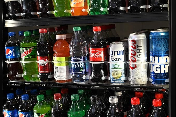 Visi-Slide 20oz Soda Beverage Dispenser - Gravity Fed Glide for Angled Shelves for Coolers, Commercial Refrigerators, Cold Vaults (Pack of 2) Drink Dispenser and Organizer for Cans, Bottles and More