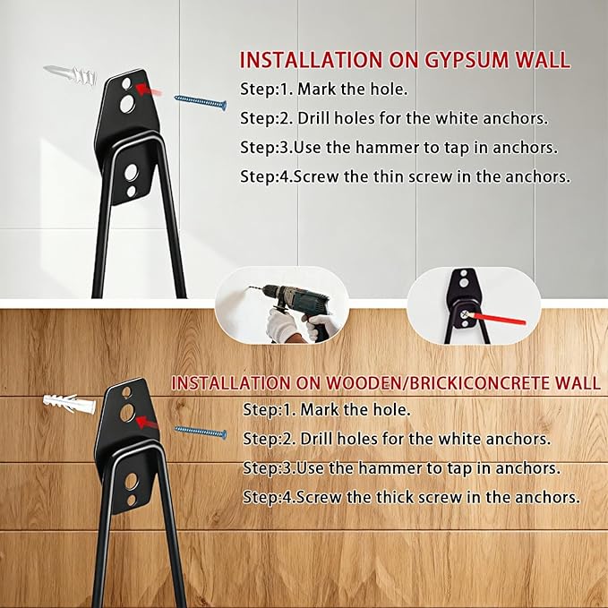 6 Pack Garage Hooks Heavy Duty with Anti-Slip Coating, Steel Utility Ladder Hooks for Hanging Garden Tools, Hoses, Ropes, Bikes and More (5.3in)