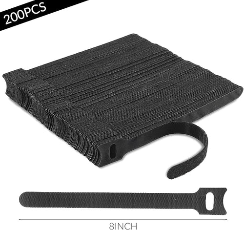 100-Pack 8 Inches Cord Organizer, Reusable Under Desk Cable Management System with Adjustable Cord Ties & Keepers for Ultimate Desk & Home Office Organization,Cable Management