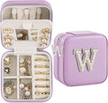 Travel Jewelry Case, Small Jewelry Box Organizer with Personalized Initials, Gifts for Girl Women, Wife Girlfriend Daughter Niece, Bridesmaid Gifts, Birthday
