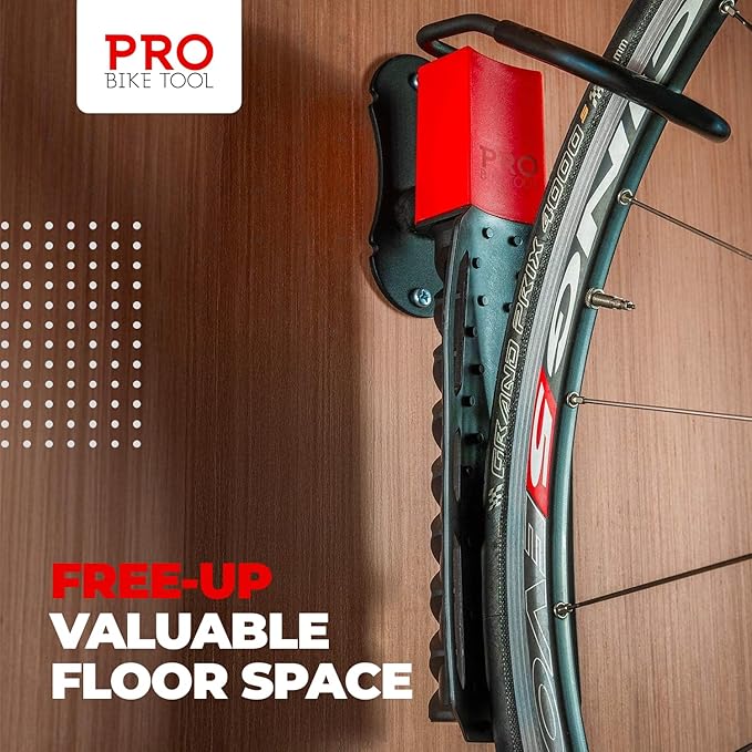 Pro Bike Tool Swivel Bike Rack, Wall Mount for Bicycles, Home, Garage, Vertical Hanging Rack for Storage, Secure Hook for MTB, Road, Hybrid Bikes