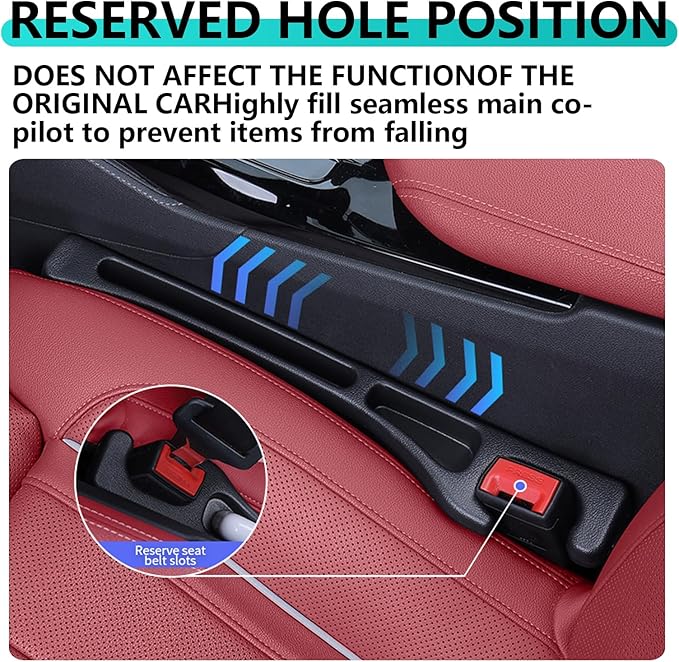 Seat Gap Fillers with Seat Belt Holes,No Drop Seat Guard for Cars,Car Side Seat Gap Filler Organizer 2 Pack (Brown)