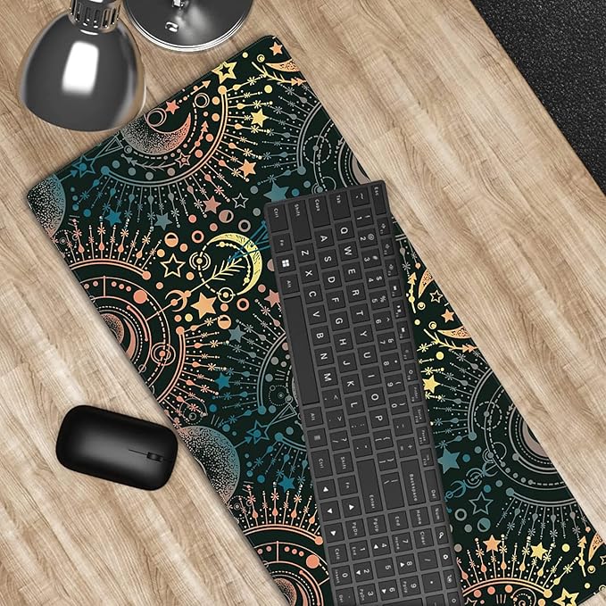 Alchemy Magical Astrology Gaming Mouse Pad XXL Large Desk Mouse Pad Keyboard Mat with Stitched Edges Waterproof Non-Slip Desk Mat for Laptop,Keyboard,Computer 35.4 * 15.7 Inch