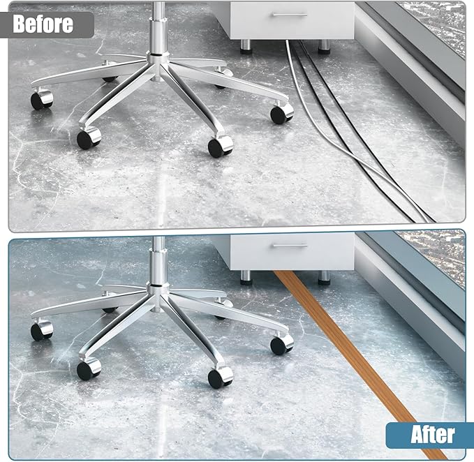 Floor Cord Covers for Wires 10FT Cable Hider Wire Cover Self Adhesive Cord Hider Floor for Offices, Homes, Workshops, Warehouses Cable Cavity 0.39" W x 0.27" H
