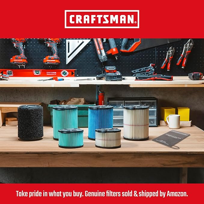 Craftsman CMXEVBE17607 16 Gallon 6.5 Peak HP Wet/Dry Vac with Detachable Leaf Blower, Heavy-Duty Shop Vacuum with Attachments and Dust Collection Bags