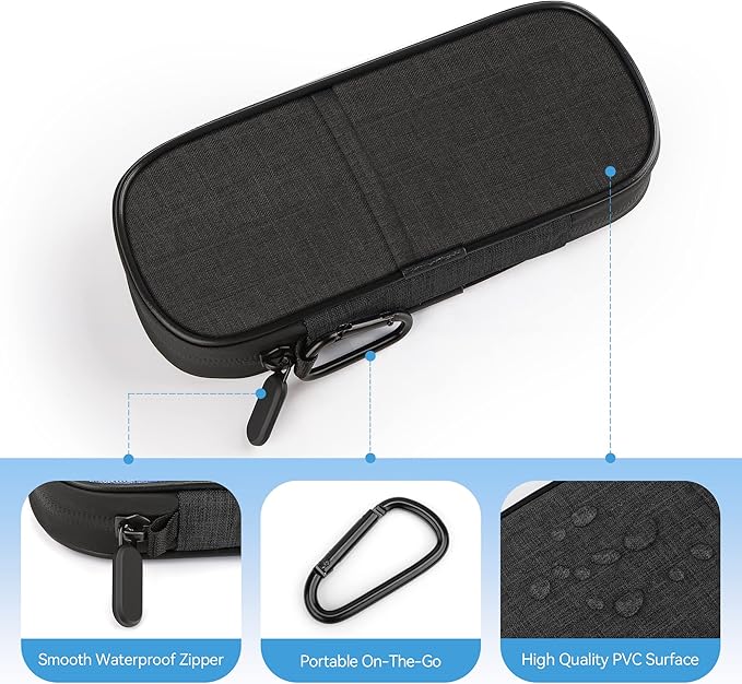 Insulin Pen Cooler Travel Case Diabetic Medication Insulated Cool Organizer with 2 Reusable Ice Packs for Insulin Pen and Other Diabetic Supplies, for the Daily Life and Trip(Black)