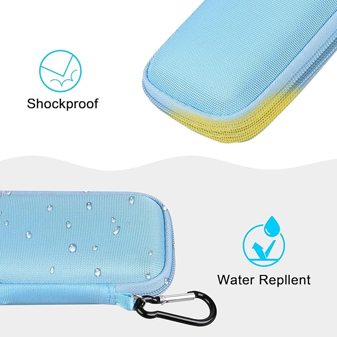 Lacdo Hard Carrying Case for SanDisk Extreme Pro/SanDisk Extreme Portable External SSD 500GB 1TB 2TB 4TB 8TB USB-C Solid State Drive Shockproof Water Repellent Protective Storage Travel Bag, Sky Blue