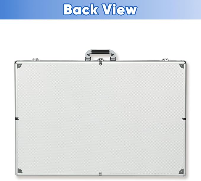 Portable Trade Show Display Case, 28"x20" Aluminum Card Show Display Case with Lock, Large Table Top Sports Card Display Case with Clear Acrylic Glass for Jewelry, Trading Card, Collectibles Shows