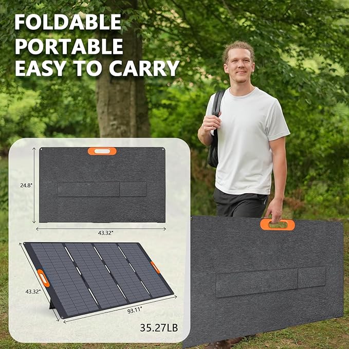 ALLWEI 2400W Portable Power Station (Surge 4800W) with 1x400W Solar Panel and 1x2048Wh Expansion Battery Included, 4 AC Outlet, LiFePO4 Battery Backup Generator for RV Camping Emergency Outdoor Home