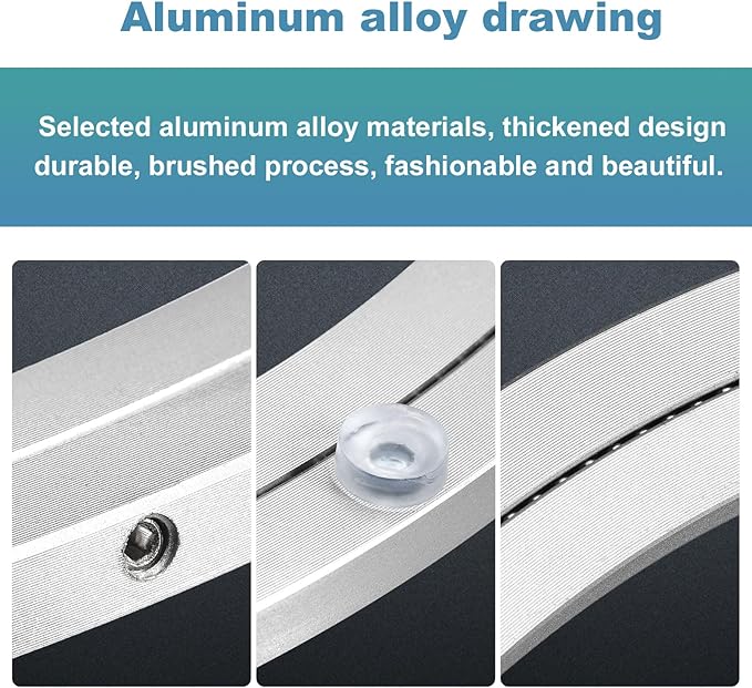 MECCANIXITY Aluminum Lazy Susan 18 Inch Turntable Ring Large Bearing Metal Rotating Turntable Bearings Swivel Plate Hardware for Round Dining-Table Showcase Display Stand Services Silver