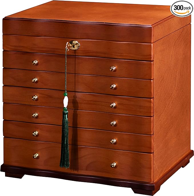 Wooden Jewelry Box,jewelry boxes for women large jewlrey box&organizers with necklace hanger,jewerly organizer,jewelry holder organizer,9-layer large capacity jewelry storage box