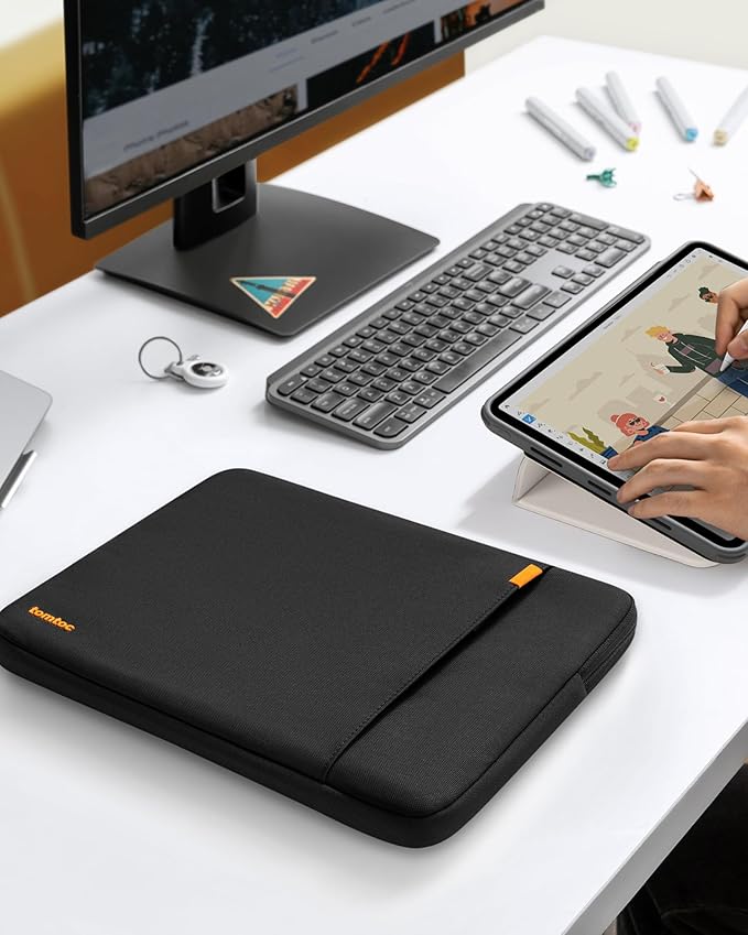tomtoc 360° Protective Tablet Sleeve for iPad Pro 11-inch (M5/M4/4th/3rd/2nd/1st Gen) 2025, iPad Air 11-inch (M3/M2) with Magic Keyboard/Smart Keyboard Folio, 11 iPad, Water-Resistant Tablet Case