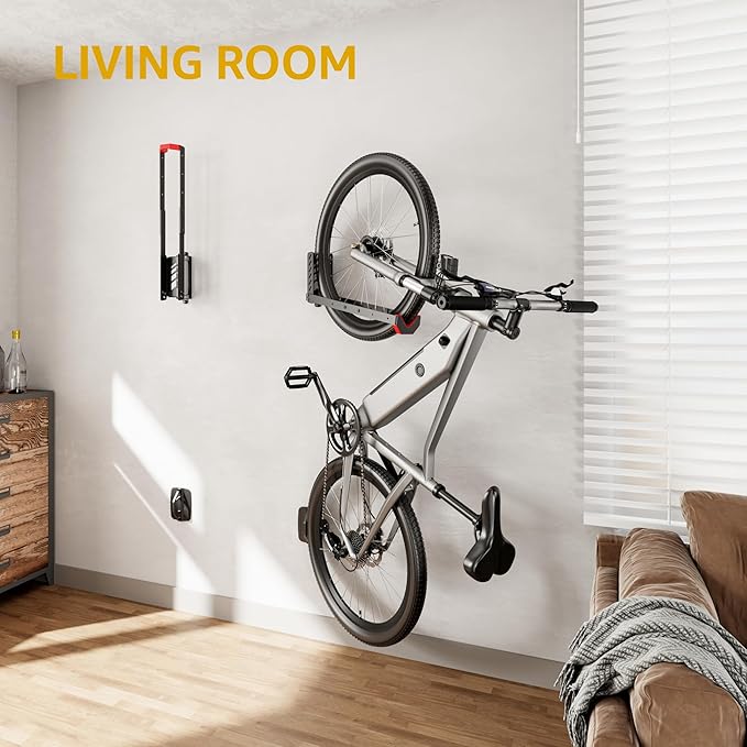 monTEK Swivel Bike Wall Mount, No Heavy Lifting Required Bike Wall Mount, Bike Hangers for Garage, Space-Saving Bike Rack Garage, Easy to Load and Unload, Bike Hanger Can Hold Up to 77 lbs, 2 Pack