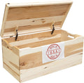 Amish Made Wooden Storage Chest Trunk Box with Lid and Handles for Bedroolanket, Clothes, Anti-Slam Hinges, Handmade, Rustic Hickory Wood, Natural Stain, 36"