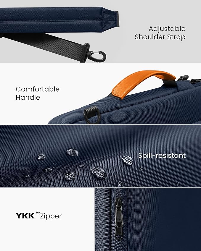 tomtoc 360 Protective Laptop Shoulder Bag for 14-inch MacBook Pro M5/M4/M3/M2/M1 Pro/Max A3434 A3112 A3401 2025-2021, Water-Resistant Carrying Case for 13.5-14.4 Inch Microsoft Surface Laptop 7/6/5