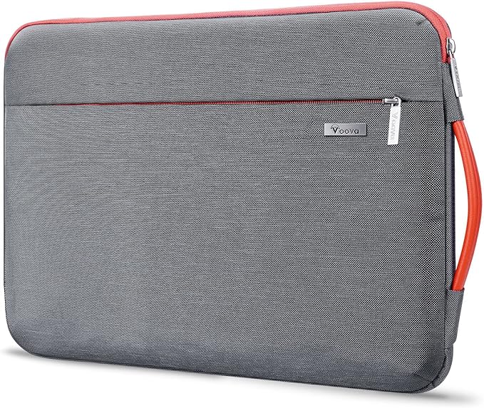 Voova Laptop Sleeve Case 15.6 16 Inch with Handle, 360° Protective Waterproof Slim Computer Bag Cover Compatible with MacBook Pro M2/M3/M4 16, HP Acer Lenovo Yoga ThinkPad Asus Laptop, Grey