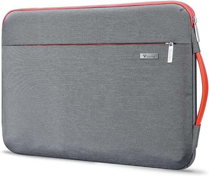 Voova Laptop Sleeve Case 14 15 Inch with Handle, 360° Protective Waterproof Slim Computer Bag Cover Compatible with MacBook Air 15 M2/M3/M4 2024-2025, MacBook Pro 14, Hp Chromebook 14, Grey