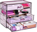 Sorbus Makeup Organizer - 4 Drawer Acrylic Make Up Organizers and Storage for Cosmetics, Jewelry, Beauty Supplies, Clear Makeup Organizer for Vanity, Girl's Room, College Dorm, Counter, Bathroom Sink