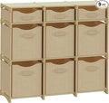 9 Cube Closet Organizers And Storage | Includes All Storage Cube Bins | Easy To Assemble Closet Storages Unit With Drawers | Room Organizer For Clothes, Baby Closets Bedroom, Playroom, Dorm (Beige)