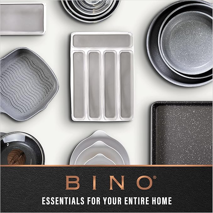 BINO | Plastic Storage Bins, Large - Deep | THE HANDLER COLLECTION | Multipurpose Organizer Bins | Kitchen Pantry Organizers and Storage | Clear Containers for Organizing Home | Freezer Organizer