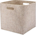 Parker Baby Felt Foldable Storage Cube - 11 Inch Nursery Cubby Bin for Cube Organizer, Closet Organizers and Storage Toy Bin, Rope Baskets Bins for Toy’s Storage - Oatmeal