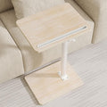 Sofa Armrest Tray Table for Couch - 360° Swivel Height Adjustable End for Small Spaces, Snack Side Table for Bed or Chair with Phone & Tablet Slot (Oak,Standard)
