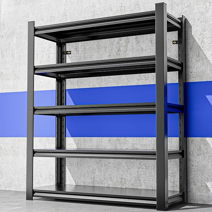 Garage Shelving – 5-Tier Heavy Duty Metal Storage Shelves, Adjustable, 36" W x 16" D x 78" H, Perfect for Basement, Warehouse, Pantry, Closet
