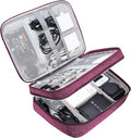 SELLYFELLY Electronic Bag Travel Cable Accessories Bag Waterproof Double Layer Electronics Organizer Portable Storage Case for Cable, Cord, Charger, Phone, Adapter, Power Bank, Kindle, Hard Drives