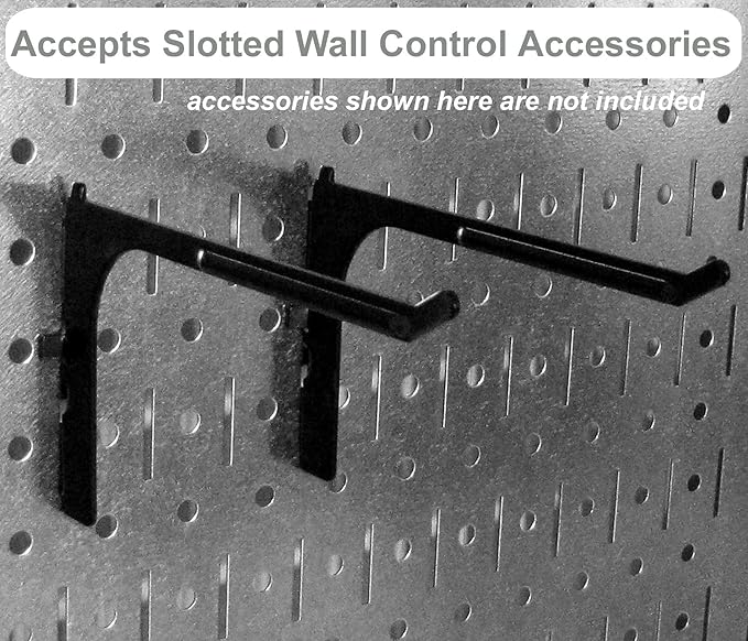 Wall Control 30-WRK-400GB Standard Workbench Metal Pegboard Tool Organizer,Gray/Black