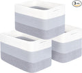 MINTWOOD Design 3-Pack Storage Baskets for Shelves, Playroom and Classroom, Book Basket, Decorative Storage Cube Bins, Woven Closet Organizers, Pantry and Shoe Organizer, 3-Tone Grey