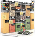 Simply Gourmet Airtight Food Storage Containers with Lids – 14 Piece Assorted Size Kitchen Pantry Organization Set, BPA-Free Clear Plastic, Stackable Containers for Cereal, Flour, Sugar, Rice, Snacks