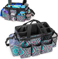 LoDrid Wearable Cleaning Caddy Bag with 4 Foldable Dividers, Cleaning Supply Organizer with Shoulder Strap and Side Handles for Cleaners & Housekeepers, Totem
