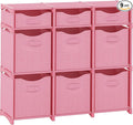 9 Cube Closet Organizers And Storage | Includes All Storage Cube Bins | Easy To Assemble Closet Storage Unit With Drawers | Room Organizer For Clothes, Baby Closet Bedroom, Playroom, Dorm (Pink)
