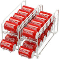 Simple Houseware Stackable Front Loading Beverage Can Dispenser Rack, Silver - 2 Pack