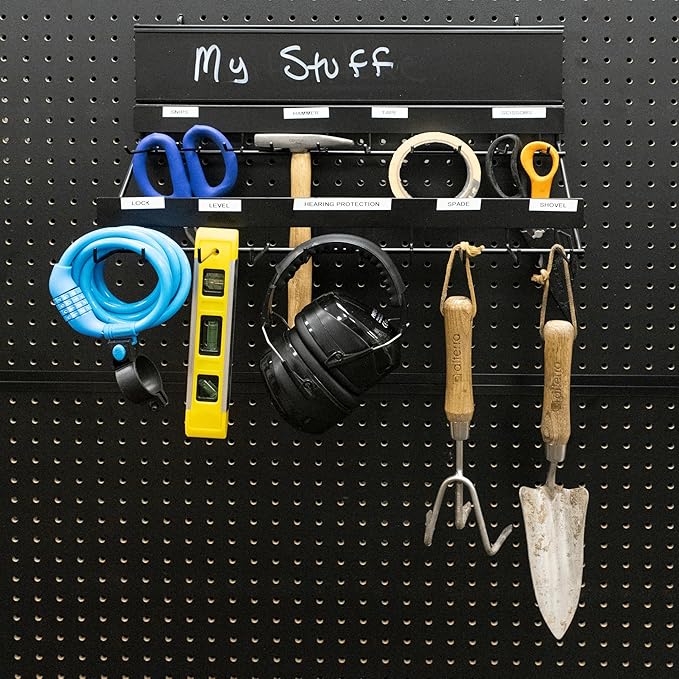Century Drill & Tool, 2-tier pegboard rack space saver #03199 – perfect for garage organization, store garden equipment and tools, hanging crafts & jewelry, retail, product display (2 Pack)