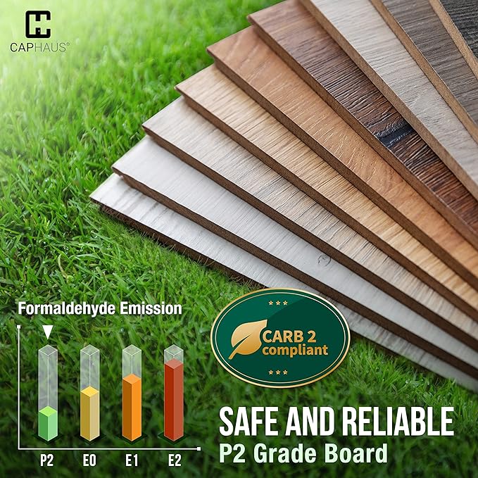 CAPHAUS 4 Tier Ladder Bookshelf, 24 Inch Width Free Standing Shelf, Bookcase Shelf Storage Rack Organizer, Industrial Book Shelves for Home Office, Living Room, Kitchen, Rustic Oak, Vintage Shelves