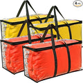 4 Pack Clear Large Moving Bags, Heavy Duty Storage Bags, College Totes, Storage Bins, for Organizing Blankets, Clothing for College, Dorm, Packing, Durable with Zipper and Handle 25x14x12