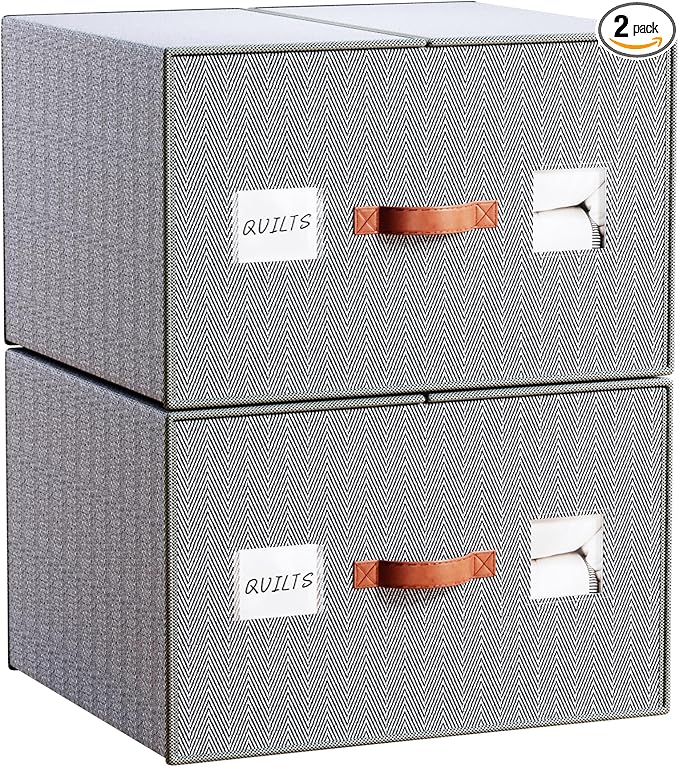 2 Pack Large Storage Bags for Comforters & Blankets, 70L Heavy-Duty blanket Organizers with Reinforced Walls ，Foldable 21"x18"x11" Space-Saving Design for Bedding Storage & sheet storage