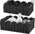 Storage Basket Wicker Baskets for Organizing Toilet Paper Storage Basket for Toilet Tank Top,Black