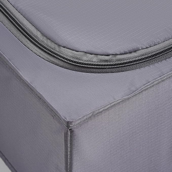 TYEERS Under Bed Storage Containers, Durable Fabric, Washable, Collapsible, Under Bed Storage Bins for Clothes, Blankets, Sheets, Shoes, 27.5x16.5x7 Inches, 1-Pack, Dark Grey