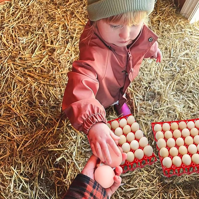 4-Pack Plastic Egg Tray Egg Crate, 30-Egg Flats for Home Chicken Farmers, Stackable & Durable, Great for Storing, Sorting & Shipping, and Reusable (4-Pack Yellow)