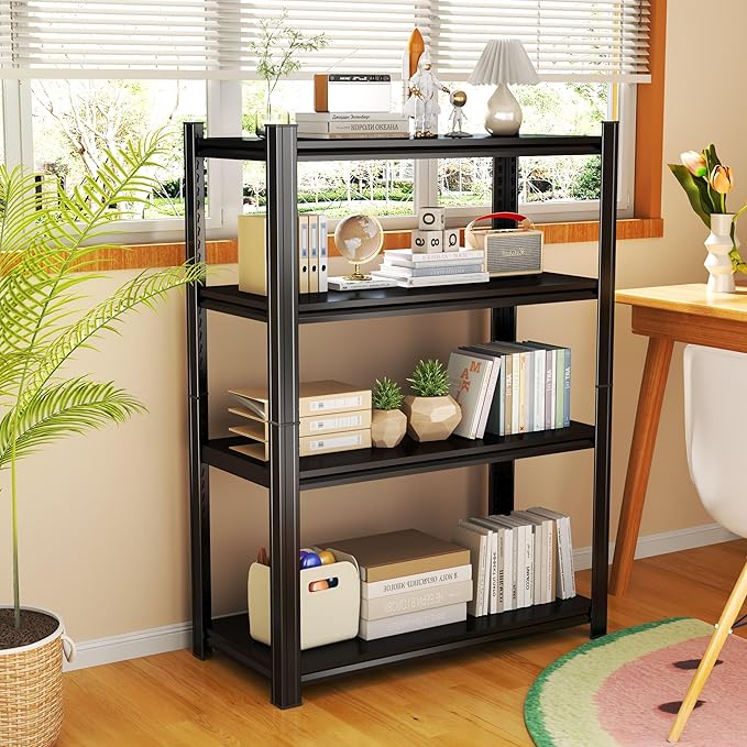 Garage Shelves,14-48''W Heavy-Duty Storage Shelves, Double-Layer Uprights, Thickened Shelves, Waterproof &Rustproof, Suitable for Indoor & Outdoor Use.