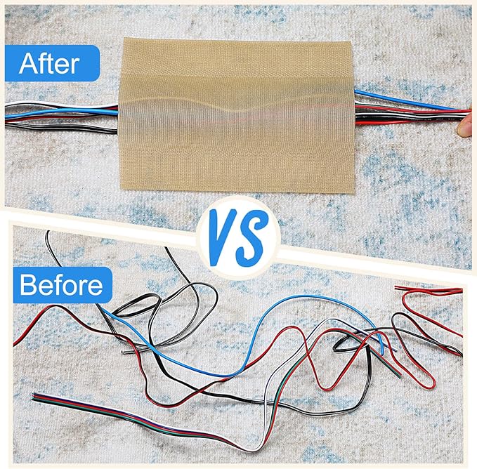 WILLBOND Carpet Cord Cover Cable Protector Floor Cover Cable Protector Management Only for Commercial Office Carpet(19.69 ft,Khaki)