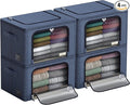 Sorbus Storage Bins with Metal Frame - Stackable & Foldable Clothes Organizer Bags - Oxford Fabric Storage Containers with Large Clear Window & Carry Handles Organization for Bedding Linen & Clothing