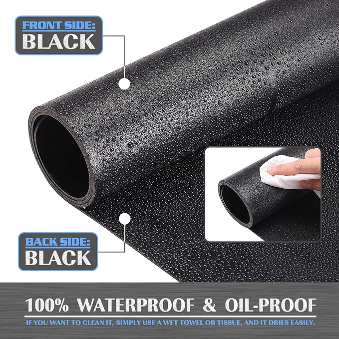 K KNODEL Large Office Leather Desk Mat, Mouse and Keyboard Pad, Computer and Laptop Mat, Desktop Protector and Cover, Writing Pad and Blotter (47.2"x17", Black)