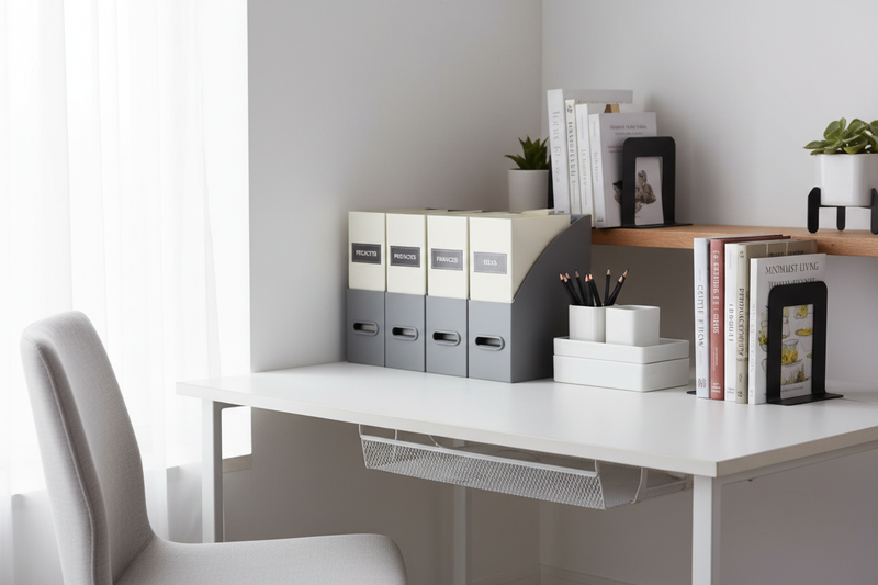 Home Office & Study Organizers

Boost Productivity Through Organization

Our office storage solutions help you focus by keeping your workspace tidy.

Includes:

File organizers

Desk trays

Cable management systems

Book stands (make it real photo)